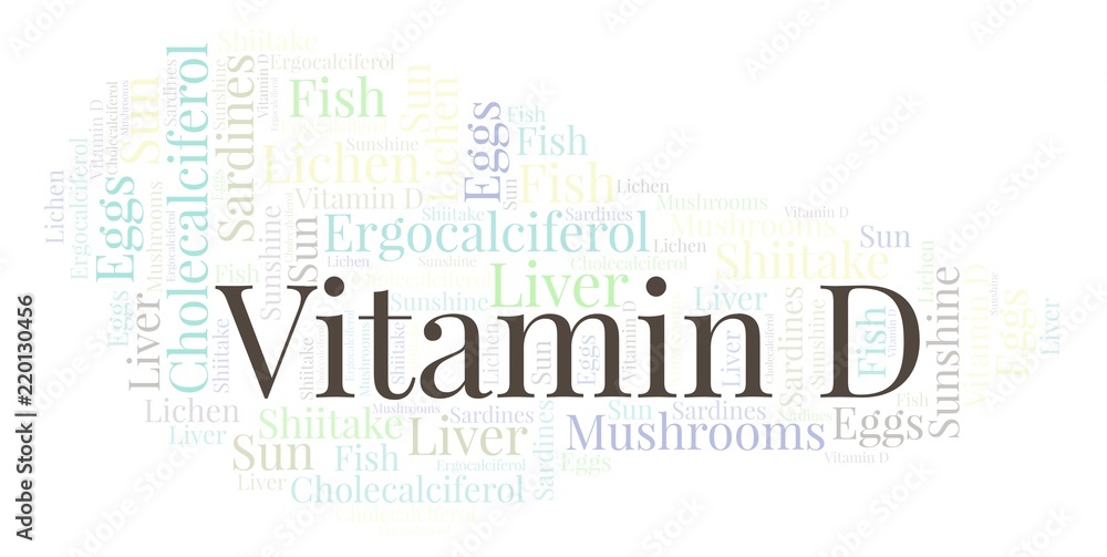 Obraz premium Vitamin D word cloud.