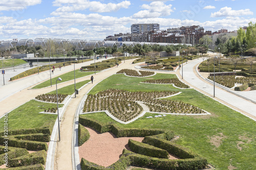 Принти на полотні view of the Manzanares River Park in Madrid, Spain.