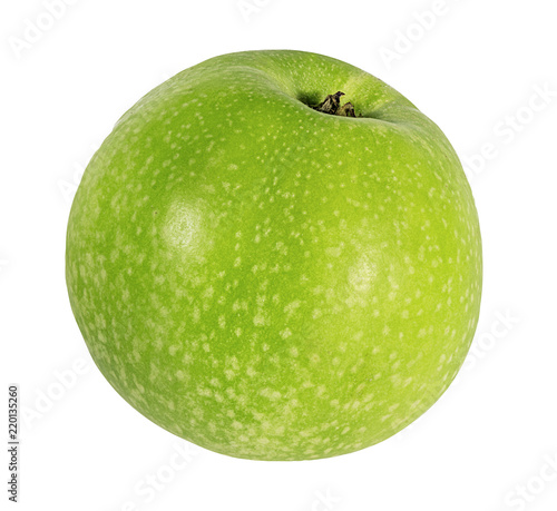 Fresh green apple isolated on white background with clipping path