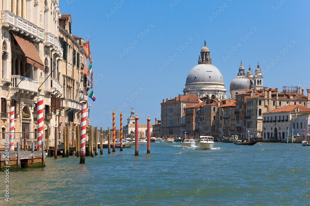 ITALY, VENICE: View on Grand Canal from water, 25 July 2018