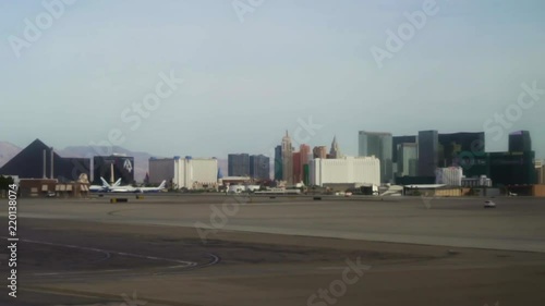 View of the Las Vegas strip from the airport