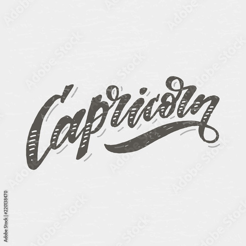 Capricorn lettering Calligraphy Brush Text horoscope Zodiac sign