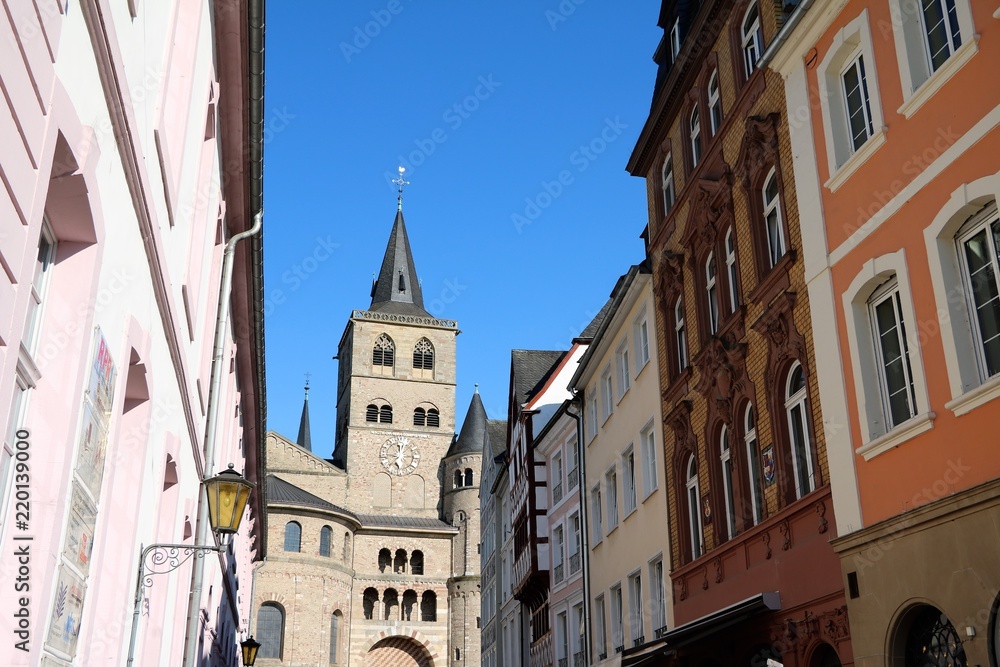 Street to Trier Cathedral in Trier, Germany
