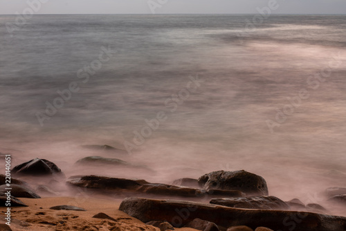 Beach long exposure smooth water