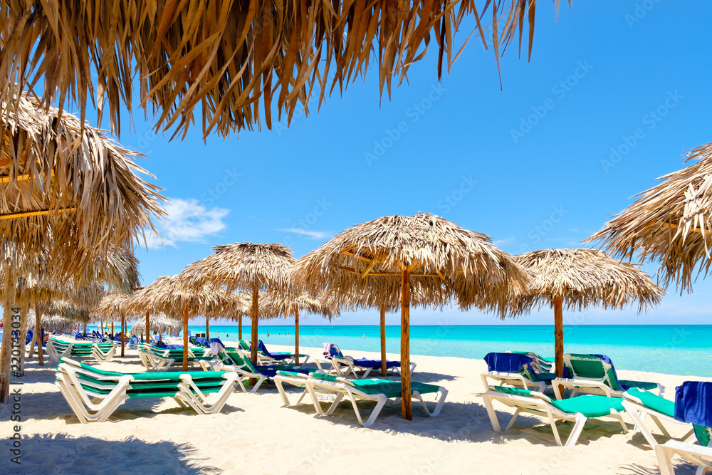 The beautiful beach of Varadero in Cuba on a sunny summer day