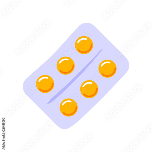 Pills icon isolated on white. Vector illustration.