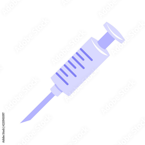 Syringe icon isolated on white. Vector illustration.