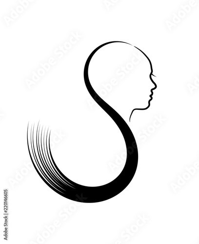 Beautiful girl head silhouette