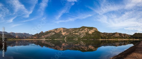 Panorama of lake Sant Llorenc de Montgai, Spain Catalonia