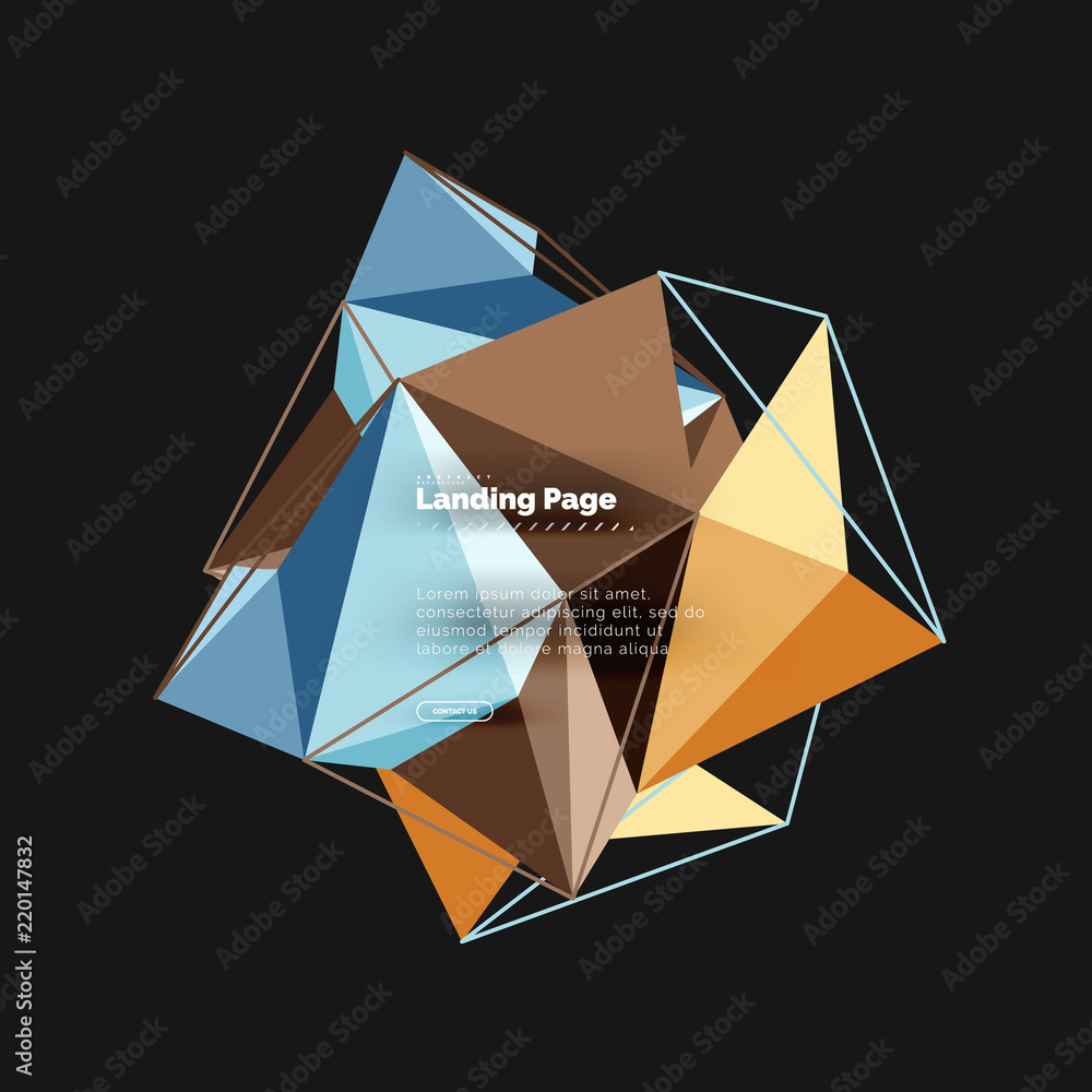 Polygonal geometric design, abstract shape made of triangles, trendy background Polygonal geometric design, abstract shape made of triangles, trendy background
