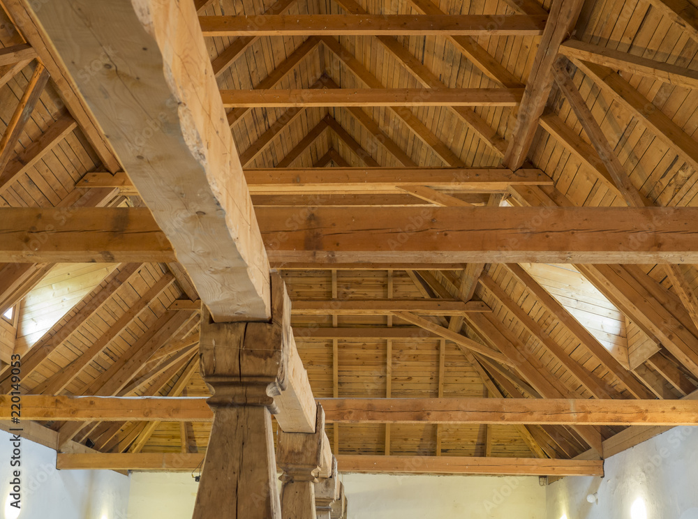 massive timber structure timberwork of roof on old baroque farm house made massive timber structure timberwork of roof on old baroque farm house made