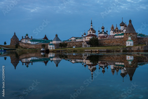 Beautiful russian Solovki Monastery at summer day