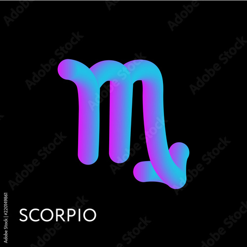 Scorpio Text horoscope Zodiac sign 3D shape Gradient