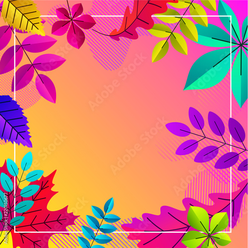 Spectrum autumn background with beautiful color leaves.