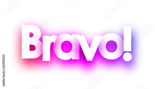 Pink spectrum bravo sign on white background.
