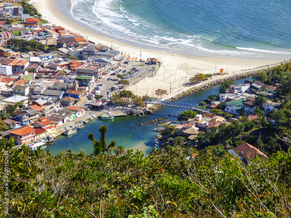 A view of Barra da Lagoa village and beach from above - Florianopolis, Brazil