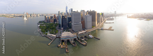 New York City NYC Manhattan Downtown Skyline and One World Trade Center Building panorama, New York City, USA.