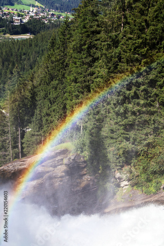 Rainbow in Krimml waterfall  Hoge Taurn Austria