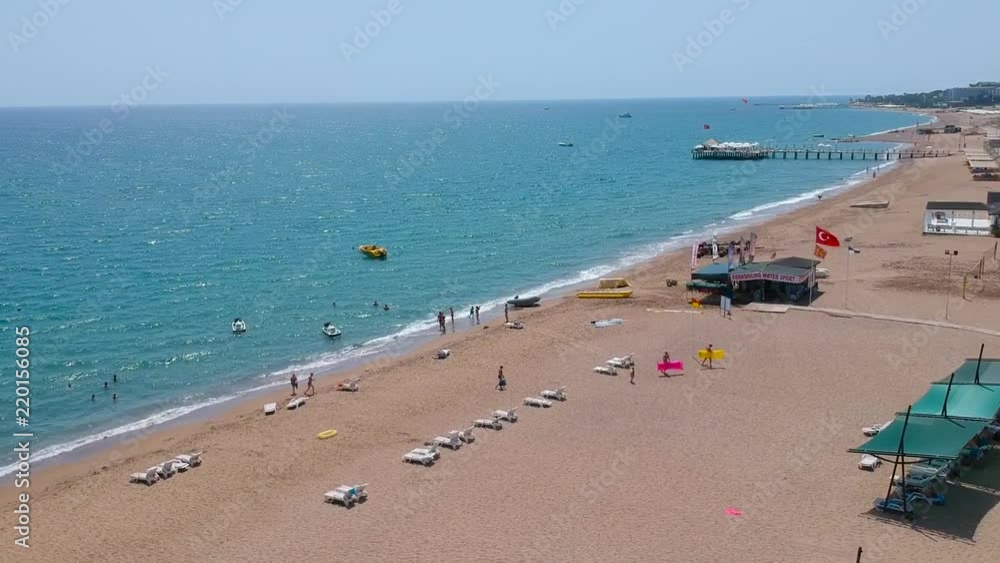 Aerial view of the beach on Turkish Riviera near Side. Aerial view of the beach on Turkish Riviera near Side.