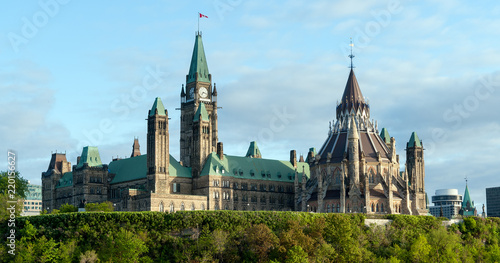 Parliament Hill - Ottawa, Ontario, Canada. Its Gothic revival suite of buildings is the home of the Parliament of Canada. © UlyssePixel