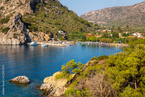 View from Hayitbuku bay near Mesudiye,Datca.Datça is a port town in southwestern Turkey. photo