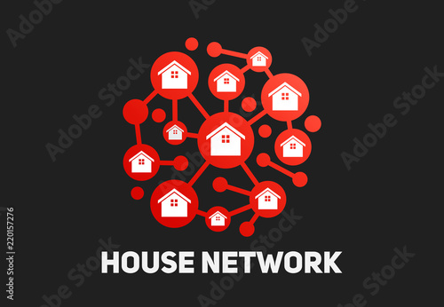 House group network technology connection vector