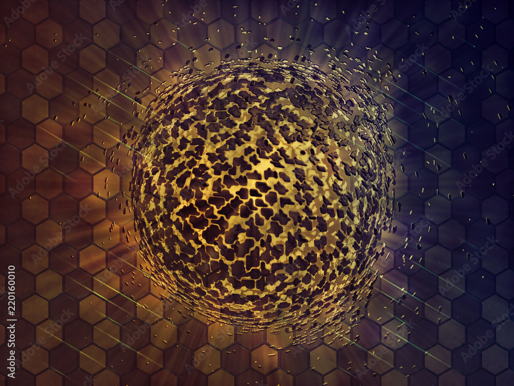 3D rendering of abstract digital technology background Stock