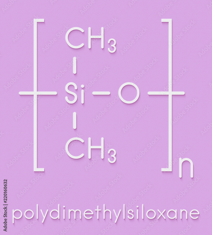Silicone oil (polydimethylsiloxane, PDMS) silicone polymer, chemical