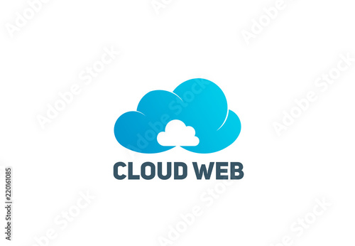 Cloud web technology vector logo symbol