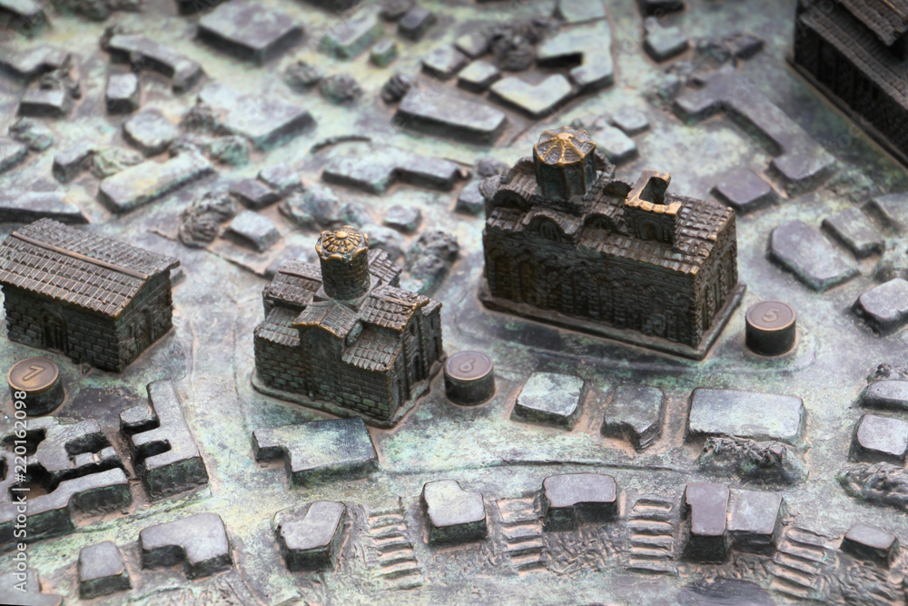 A model of churches in Nesebar, Bulgaria