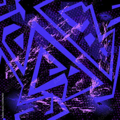 Abstract seamless sport pattern for girl and boy. Creative colorful sport pattern with stripes, lines, dots. Grunge sport urban background for textile, lines, clothes. Fashion sport style.