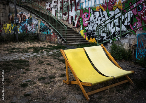 Canvas Print Deckchairs in Vienna