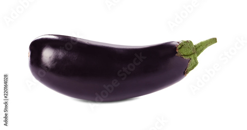 Tasty raw ripe eggplant on white background
