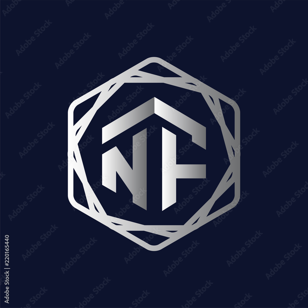 NF Initial letter hexagonal logo vector NF Initial letter hexagonal logo vector