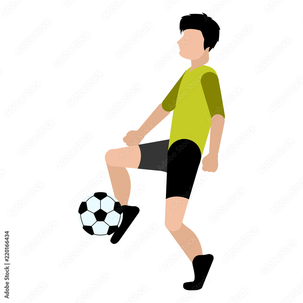 Isolated children playing soccer icon