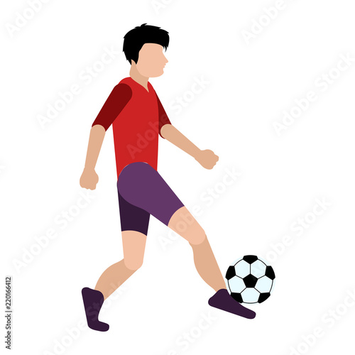 Isolated children playing soccer icon © laudiseno