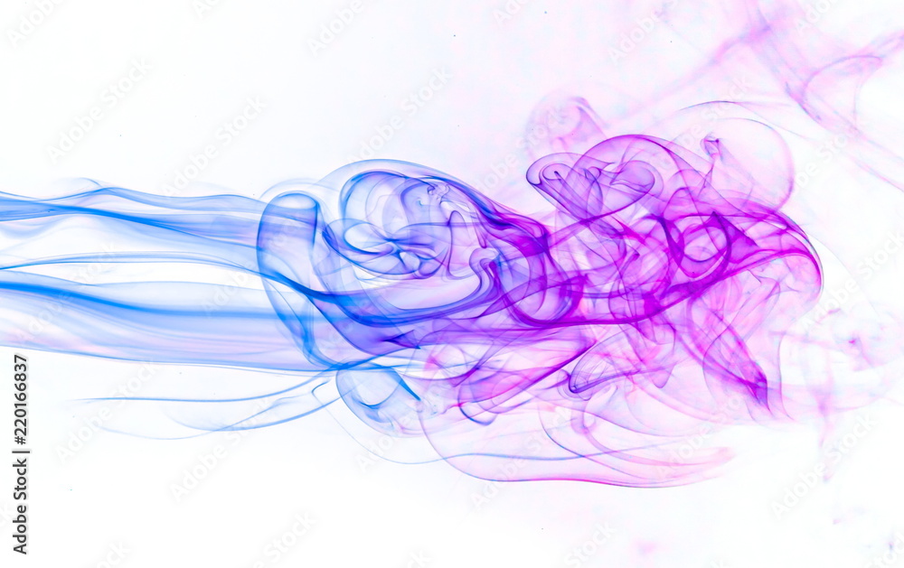 Obraz premium Colored smoke on white background