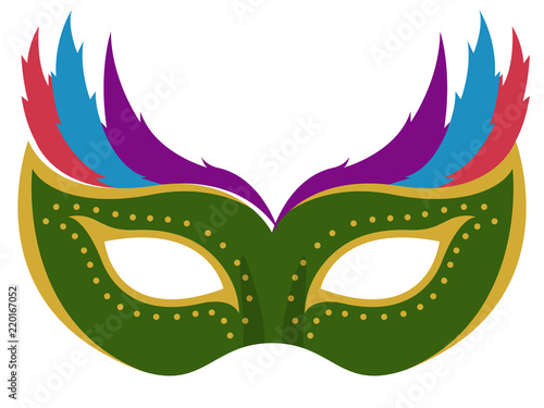 Isolated colored carnival mask