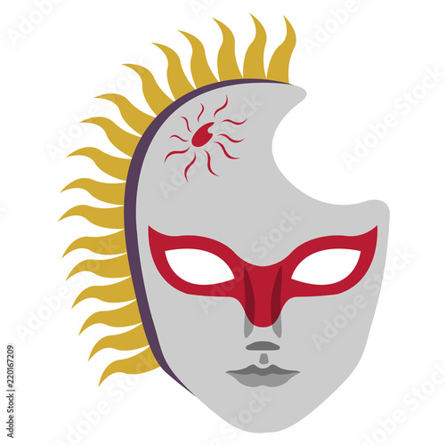 Isolated colored carnival mask