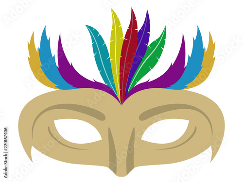 Isolated colored carnival mask