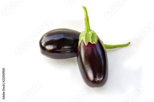purple eggplant on white background