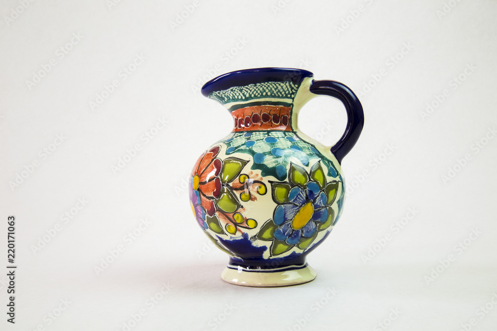 Beautiful vase of colors with talavera art
