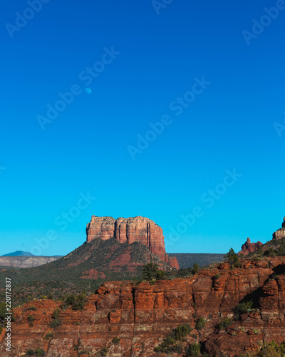 Sedona Daylight with Moon in Background