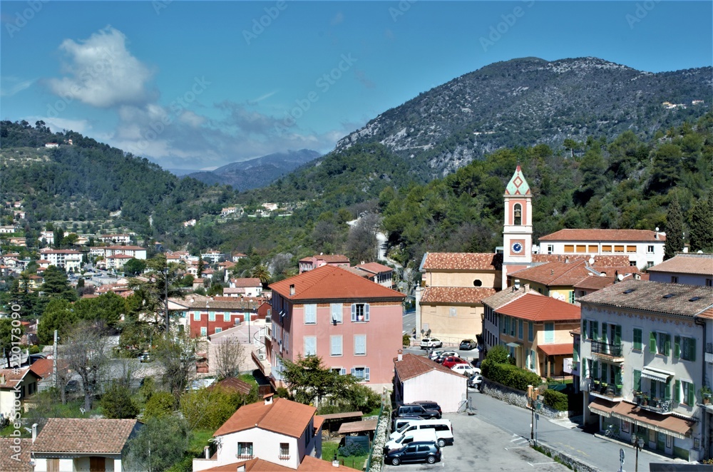 Tourettes Levens village in French Riviera, France 