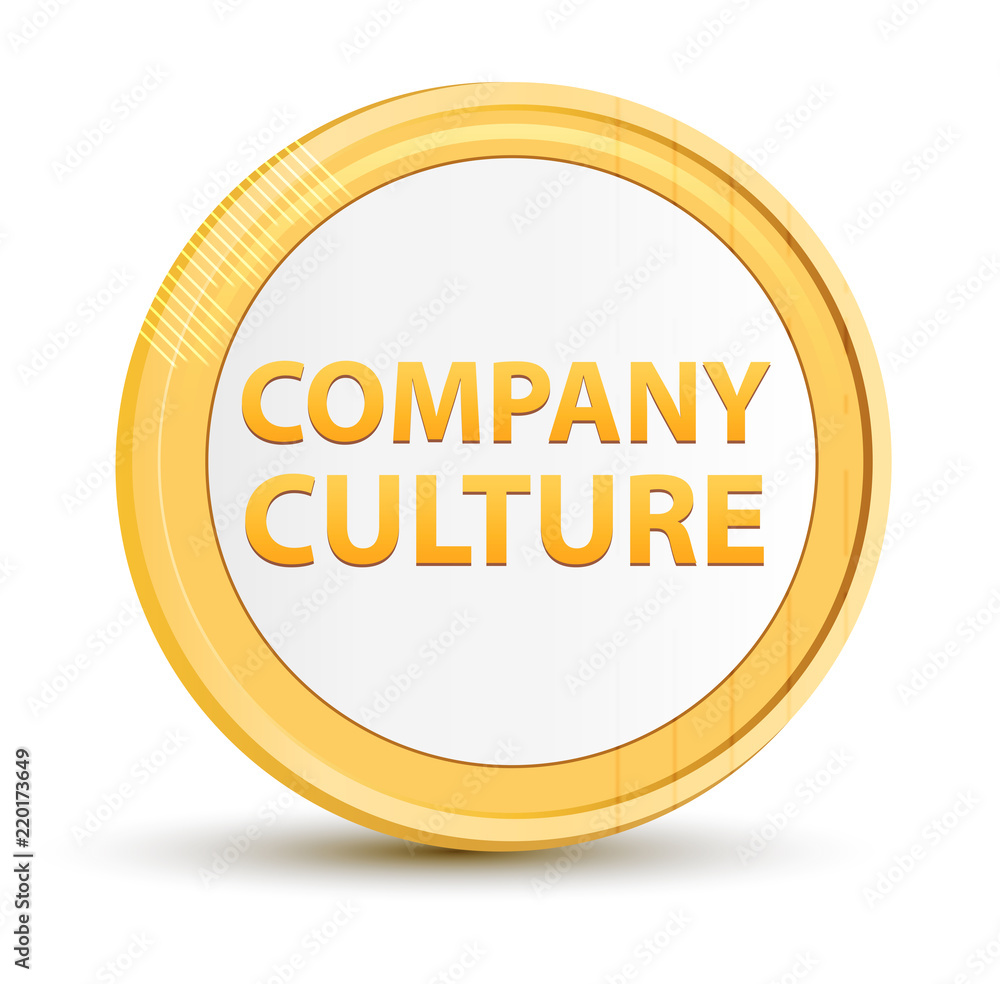Company Culture gold round button