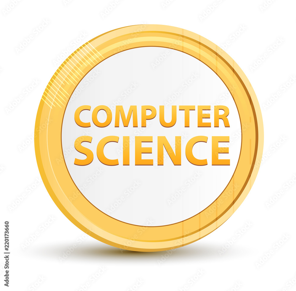 Computer Science gold round button Computer Science gold round button