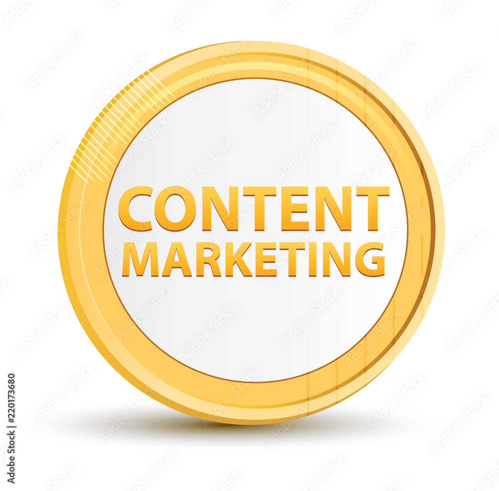 Content Marketing gold round button Content Marketing gold round button