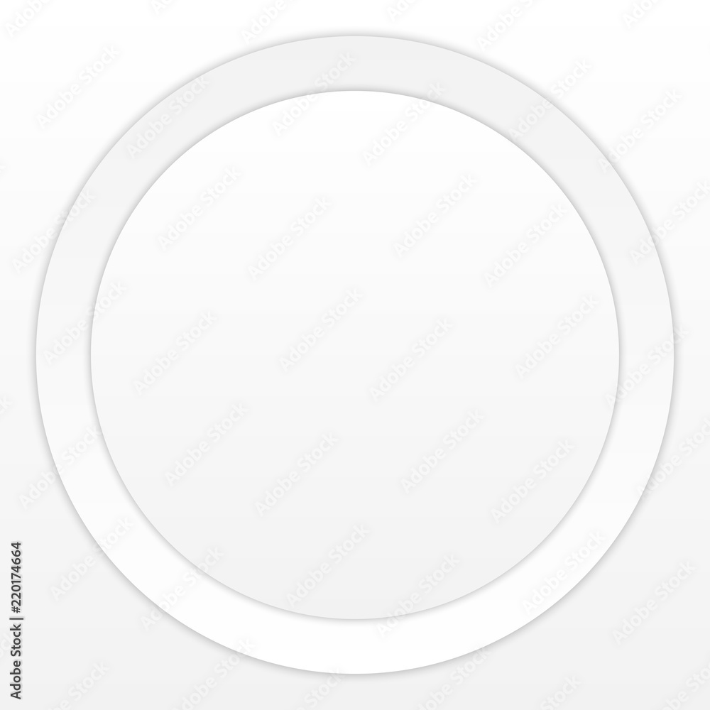 White Paper Round with Shadow on White Background White Paper Round with Shadow on White Background