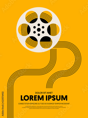 Movie and film festival poster template design modern retro vintage style