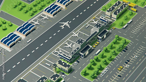 3d airport with planes